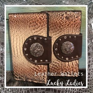 🌼 Wallet Alligator Print & Real Leather Clutch